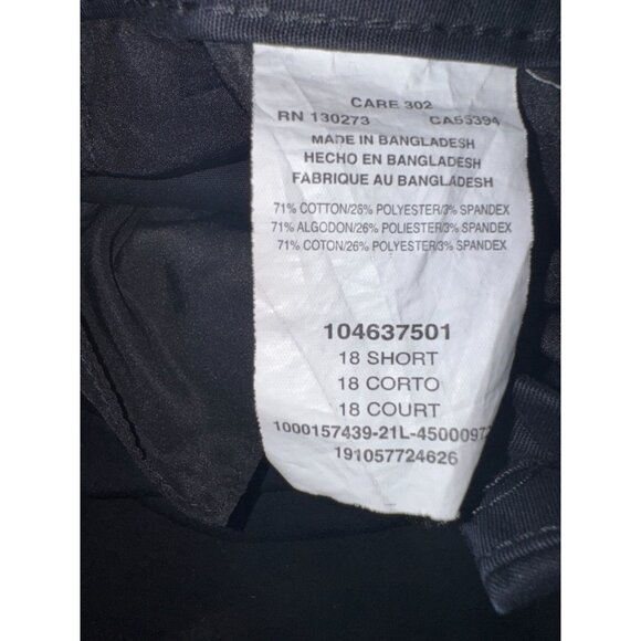 Lee Womens 18 Short Black Relaxed Fit Straight Leg Pants Wrinkle-Free Mid Rise - Picture 3 of 8